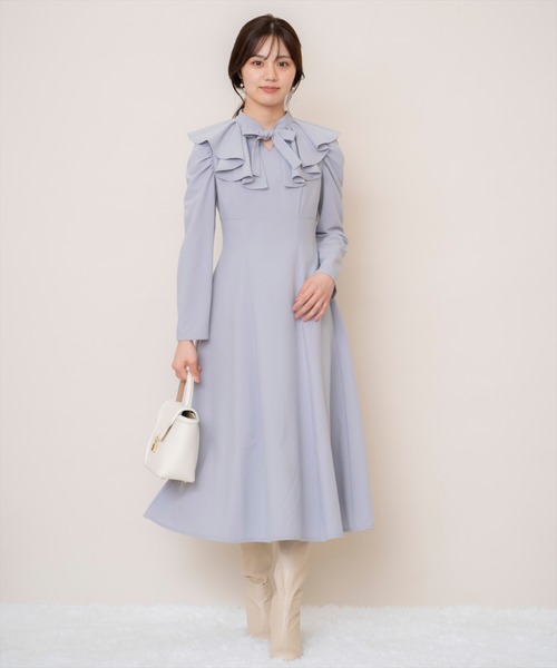 「WILLSELECTION」 長袖ワンピース MEDIUM グレー レディース_画像4