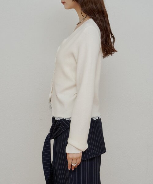 タグ付きですが訳あり♡GOLDS♡総レースラッフルカーディガン