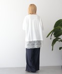 tシャツ 半袖 カレッジロゴレースドッキングT...の詳細画像2