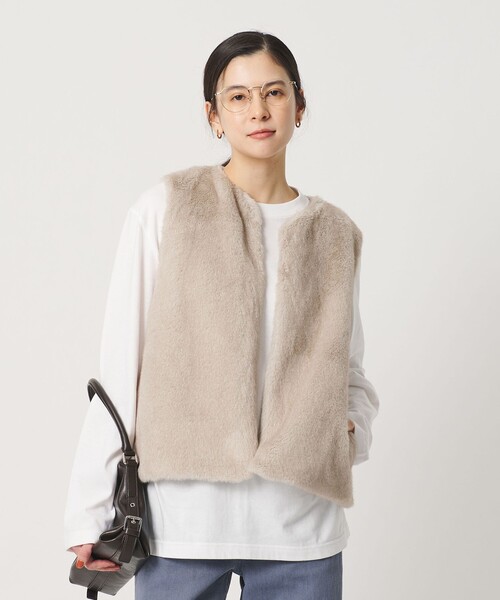 BEAUTY＆YOUTH UNITED ARROWS ベスト ジレ ポリエステル フェイク 