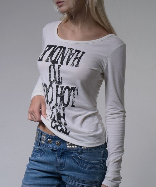 tシャツ A'GEM/9 × .kom 「FANCY CLUB/ファンシークラブ」 TOO HOT LONG SLEEVE/TOOHOT ロングスリーブカットソー レディース