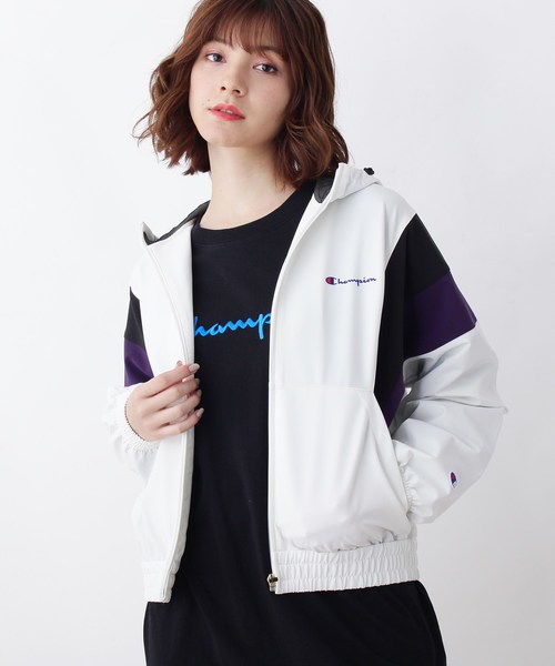 【新品未使用】Champion ブルゾン　テックウィーブフードジャケット　L Champion（チャンピオン） ブルゾン アウター フード付き配色ブルゾン