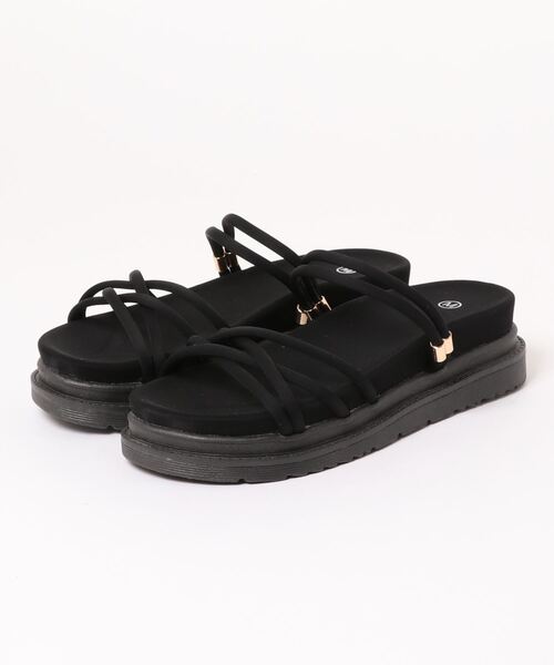 Shoes in Closet サンダル 軽量厚底 2WAY クロスストラップ