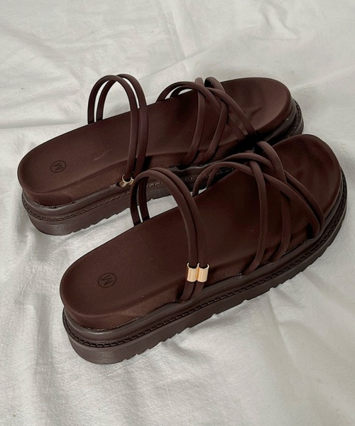 Shoes in Closet サンダル 軽量厚底 2WAY クロスストラップ