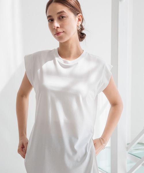 tシャツ 「接触冷感」「吸水速乾」フロントロゴラメコンビプルオーバー レディース HEREIAM tシャツ 「HEREIAM」吸水速乾／ミラーロゴショートプル