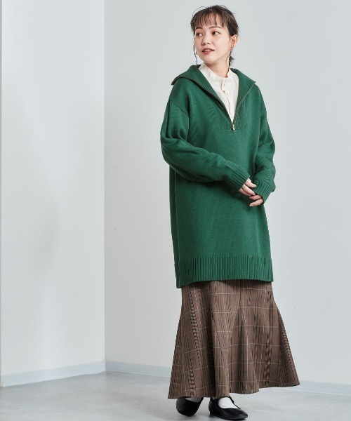 cepo ニット セーター ハーフジップロングニット レディース