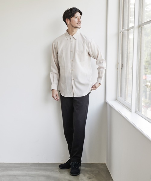 T/Rストレッチ ノーカラージャケット＆スリムイージーパンツ<セットアップ> TETE HOMME セットアップ ストレッチナイロンセットアップ