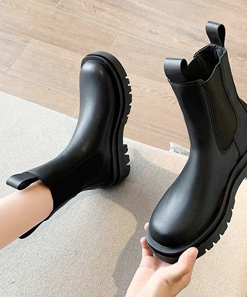 ad thie（アドティエ） ブーツ 合皮 サイドゴア ショートブーツ