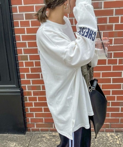 tシャツ バックプリントオーバーロンT(yui select) / ロゴロンT プリントT オーバーサイズ レディース I-SOOK tシャツ バックプリントオーバーロンT(yui select