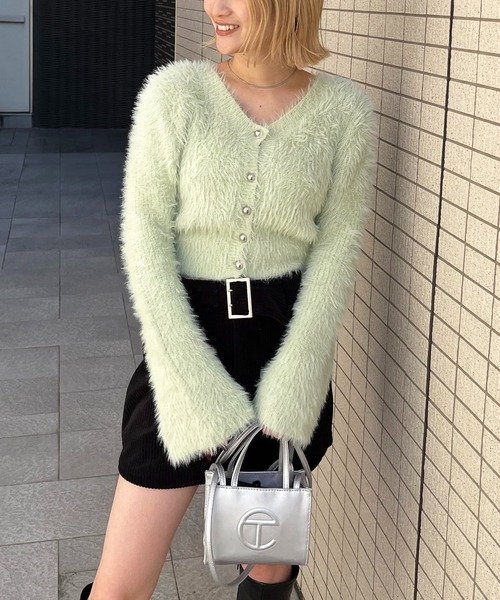 SPIRALGIRL ニット セーター シャギーカーデニットトップス