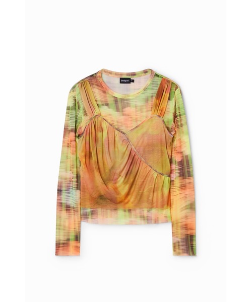 tシャツ 「Desigual×Collina Strada」タイダイレイヤード ロングスリーブトップ レディース