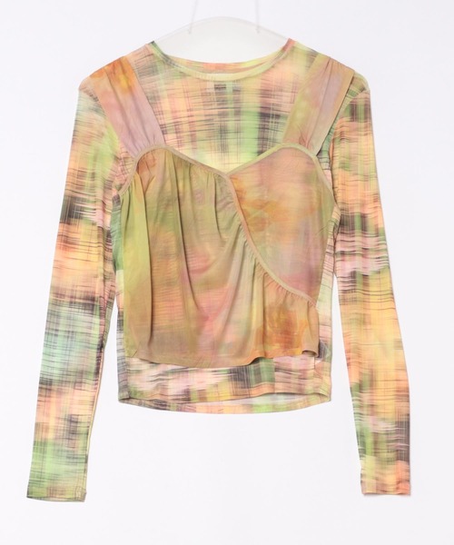tシャツ 「Desigual×Collina Strada」タイダイレイヤード ロングスリーブトップ レディース Desigual tシャツ 「Desigual×Collina Strada」タイダイ