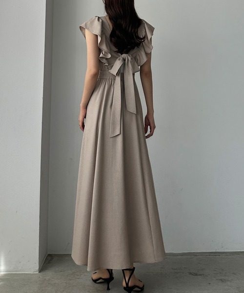 Louere（ルエレ） ワンピース 「ペチスカートset」リネン混バック