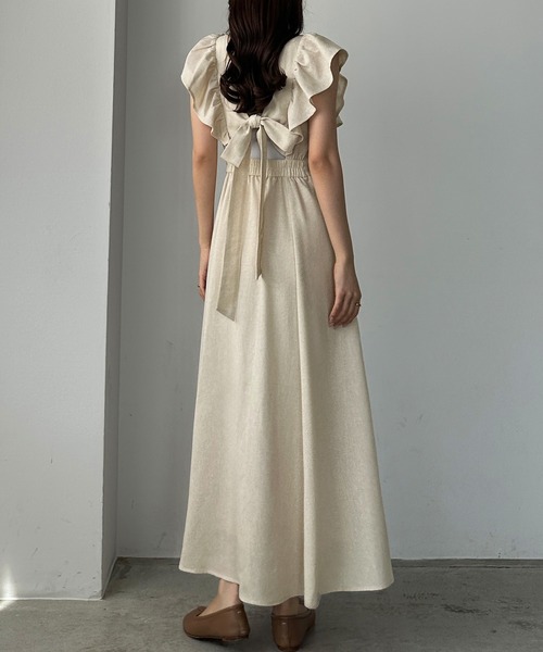 Louere（ルエレ） ワンピース 「ペチスカートset」リネン混バック
