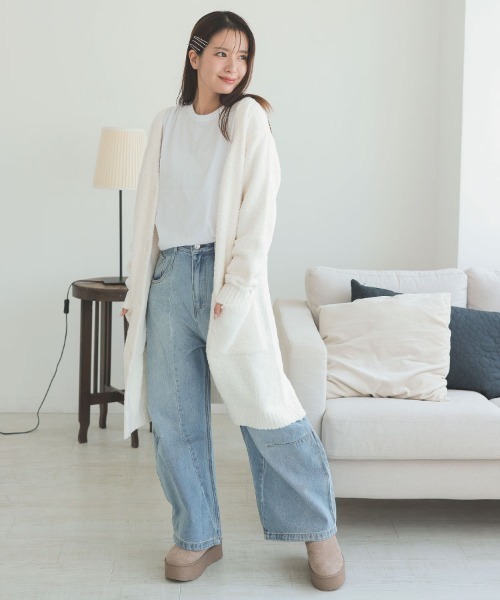 おくじゅん×Donoban ルームウェア カーディガン セットアップ F 白