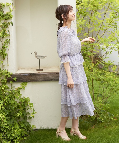 pium ドロストベルトティアードフリルスカート グレー w.r.k スカート