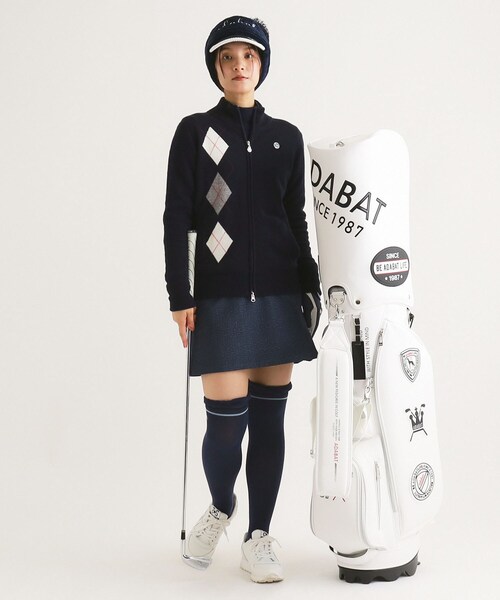 adabat（アダバット） ニット セーター フルジップ アーガイルデザイン