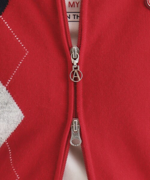 adabat（アダバット） ニット セーター フルジップ アーガイルデザイン