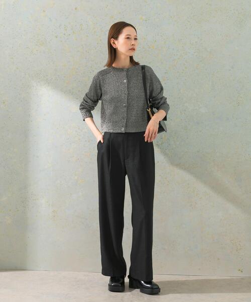 パンツ ハイウエストツイードワイドパンツ レディース : ZOZOTOWN