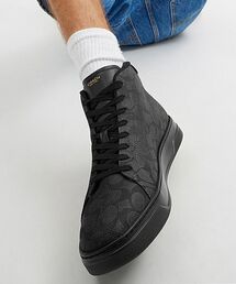 新作★【COACH】ハイ ライン スニーカー シグネチャー デニム COACH☆ハイ ライン スニーカー・シグネチャー デニム