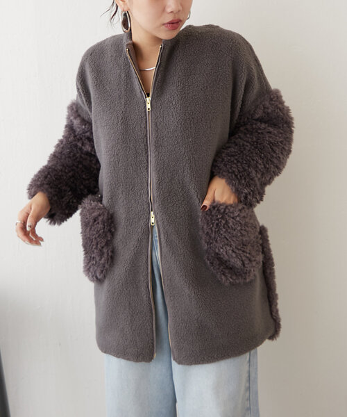 アウター 異素材ボアコート レディース その他コート・ジャケット 