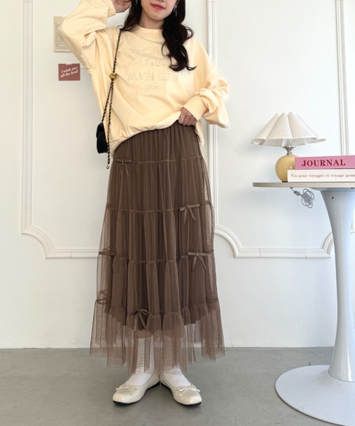 Loueme スカート メニーリボンチュールティアードスカート : ZOZOTOWN