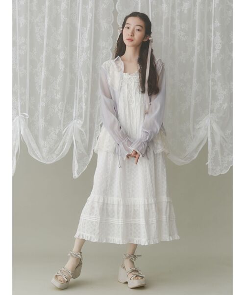 merry jenny シフォンレースルーズブラウス セール】＜EMMEL REFINES＞EM シフォンカット ジャカード