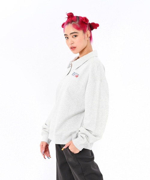 New Balance ニューバランス フレンチテリーポロスウェットシャツ S New Balance トレーナー スウェット フレンチテリーポロ