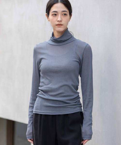 Munich（ミューニック） tシャツ シアーリブタートルネックプル