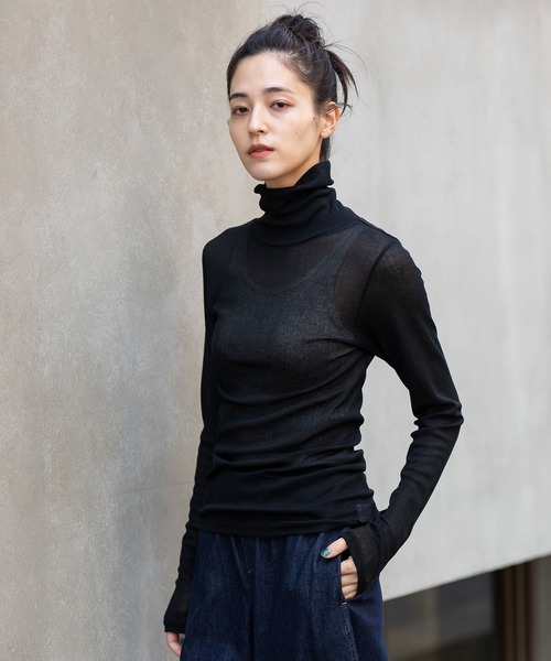 tシャツ シアータートルネックプルオーバー レディース