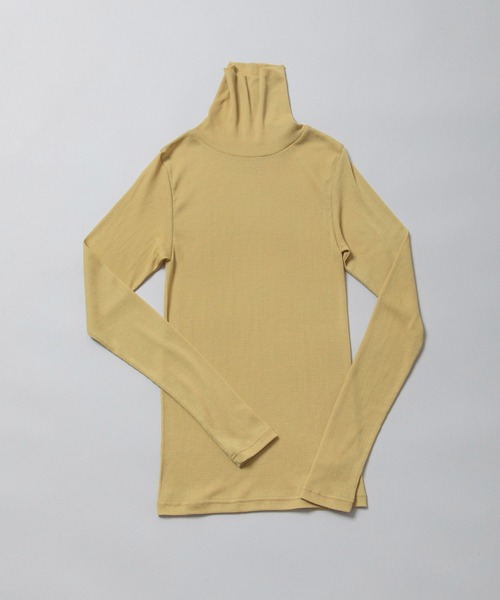 未使用タグ付 プラージュ モヘヤ 23AW イエロー シアータートルネックニット AS KNOW AS plus（アズノゥアズプラス）の「☆モヘアタッチ シアー
