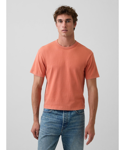 GAP（ギャップ） tシャツ ヘビーウェイト クロップドTシャツ 半袖