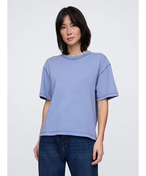 ブラック Tシャツ Sサイズ ヘビーウェイトコットン GAP（ギャップ） tシャツ ヘビーウェイト クロップドTシャツ 半袖