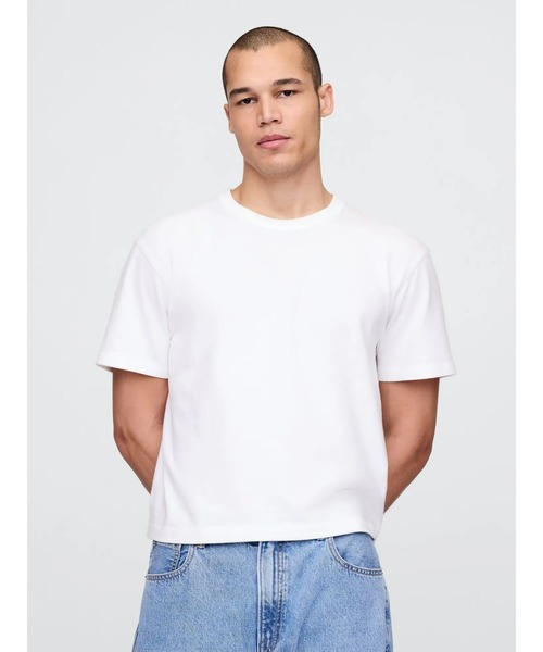クロップドTシャツ 半袖 GAP tシャツ ヘビーウェイト クロップドTシャツ 半袖 (ユニ