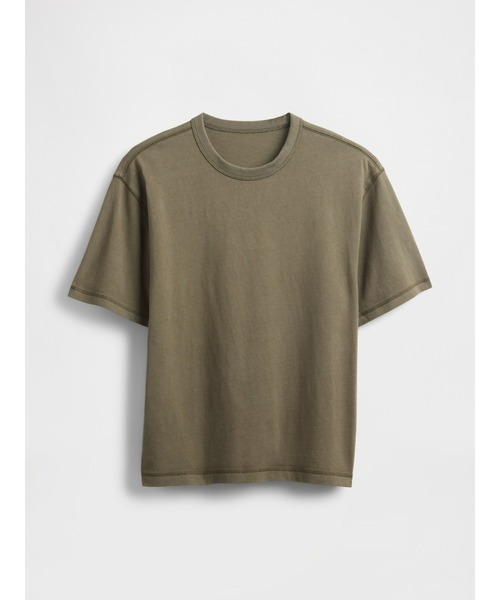 GAP tシャツ ヘビーウェイト クロップドTシャツ 半袖 (ユニ