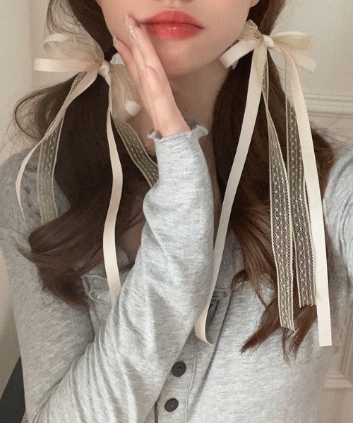 ヘアピン 「2個セット」レースリボンヘアピン : ZOZOTOWN Yahoo!店