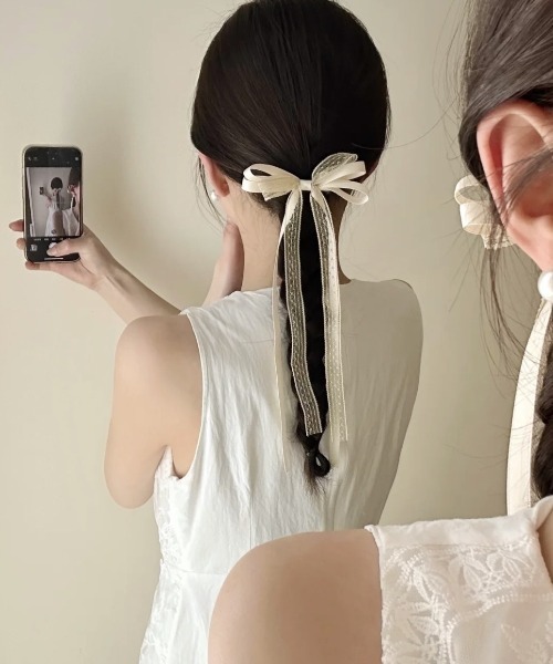 ヘアピン 「2個セット」レースリボンヘアピン : ZOZOTOWN Yahoo!店