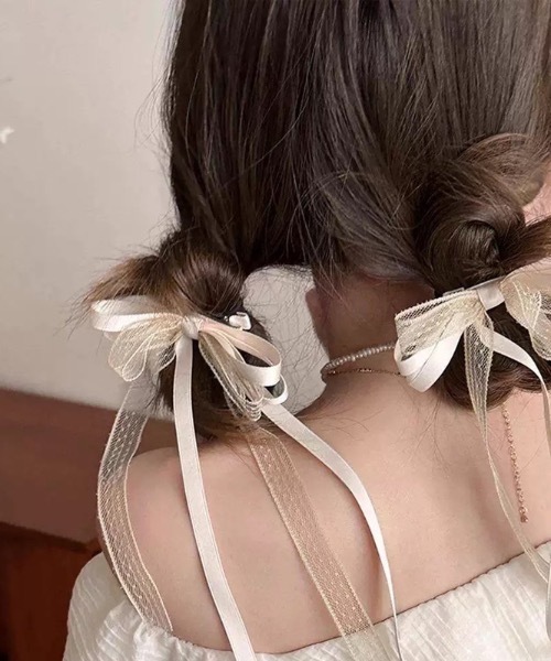 ヘアピン 「2個セット」レースリボンヘアピン : ZOZOTOWN Yahoo!店