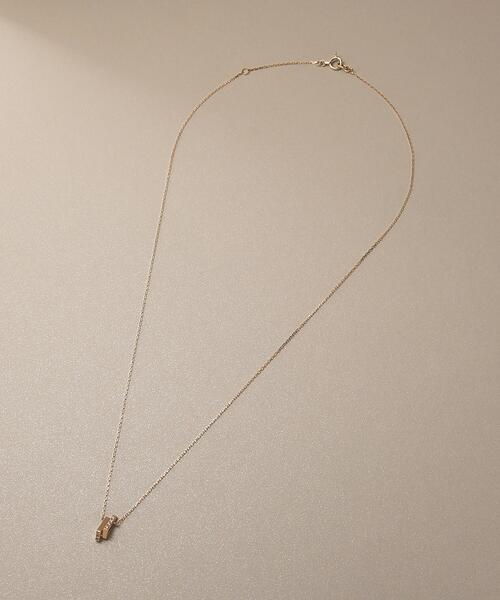 ネックレス K10ダイヤモンド トライアングルシェイプ ネックレス レディースの画像