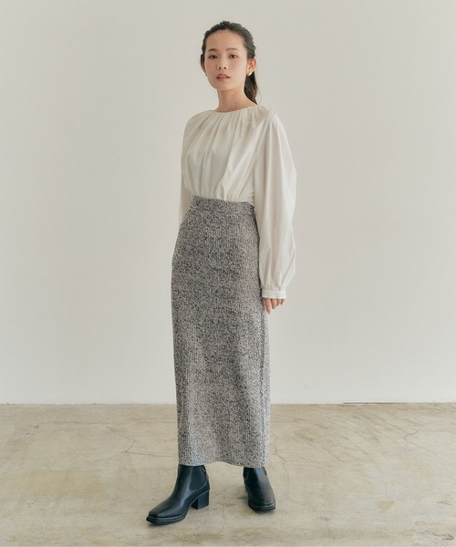 「titivate」 ニットスカート M オレンジ レディース_画像6