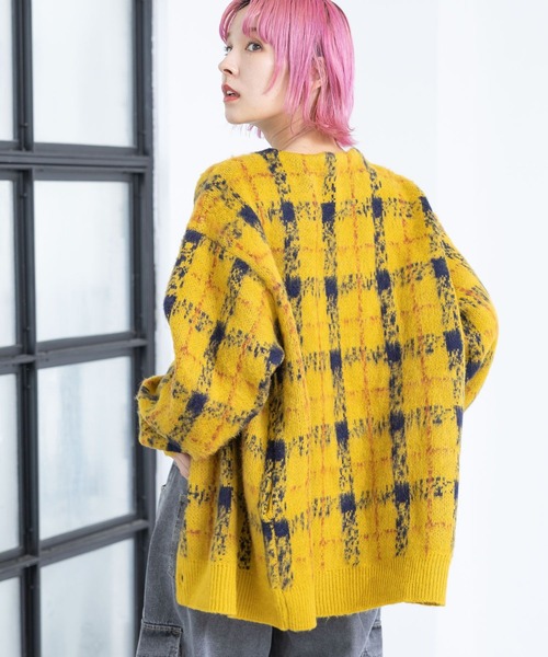 「PBLIM」 ニットカーディガン FREE レッド系その他 レディース_画像9