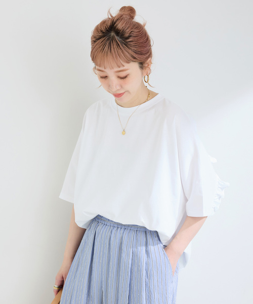 B.C STOCK tシャツ ウォッシャブル / バックフリルTEE