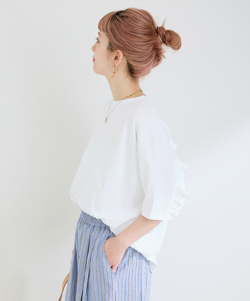 専用！！新品未使用　ウォッシャブル　バックフリルTEE ウォッシャブル / バックフリルTEE（Tシャツ/カットソー）｜B.C