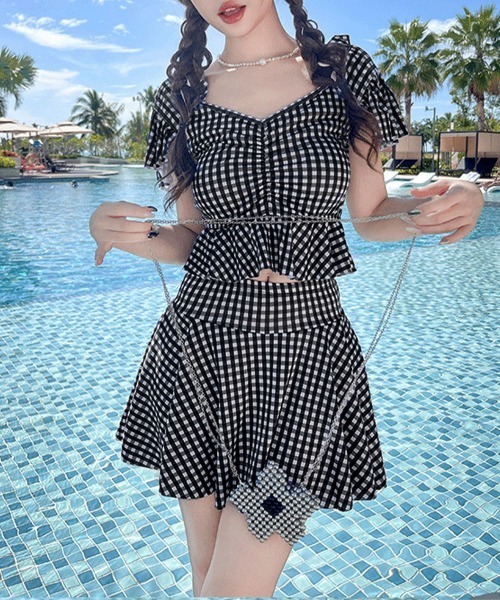 本日限定値下げ　新品未使用　Hurley レディース　水着　ギンガムチェック Hurley （ハーレー）の「W QD GINGHAM HIGH NECK SRF / ハーレー