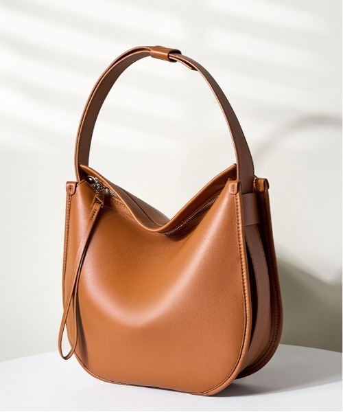Web限定品【NiiNa】【高品質牛革】 ワンハンドルラウンドフォルムバッグ NiiNa】【高品質牛革】2way ワンハンドルラウンドショルダー