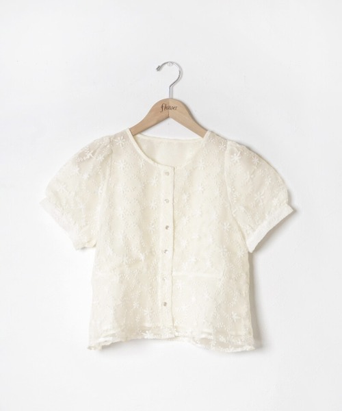 ブラウス シャツ クラリティフラワーハーフブラウス レディース flower（ファッション） ブラウス シャツ クラリティフラワー