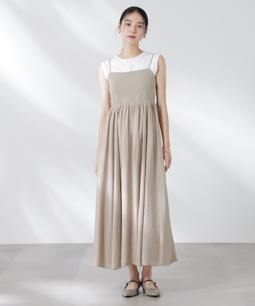 ナミ ギャザー入りミディ丈ワンピース - ピンク | ZARA Japan / 日本