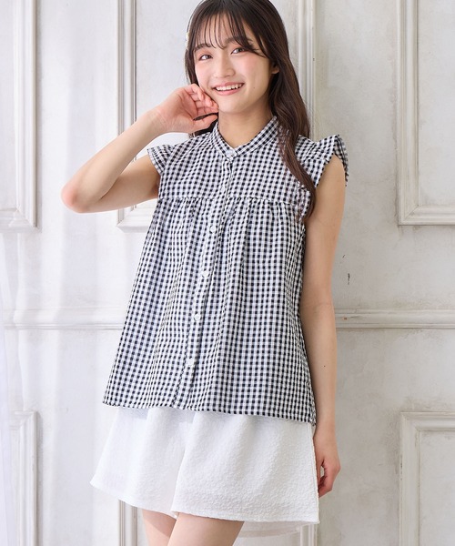 新品　組曲キッズ　ブラウス　フリルデザイン　白系　140　6945 新品 組曲キッズ ブラウス フリルデザイン 白系 140 6945 新品