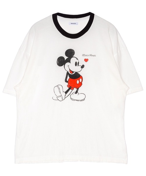 tシャツ 「BASICKS/ベーシックス」Mickey Mouse/Vinatge Ringer T-shirt/ディズニー レディース