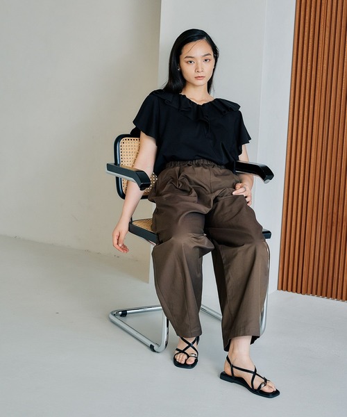 LEPSIM（レプシィム） tシャツ フリル襟デザインプルオーバー 570924